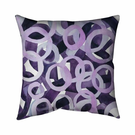 FONDO 26 x 26 in. Abstract Purple Rings-Double Sided Print Indoor Pillow FO2774196